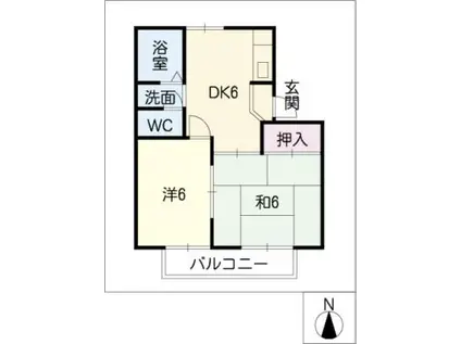 コーポさくら(2DK/1階)の間取り写真