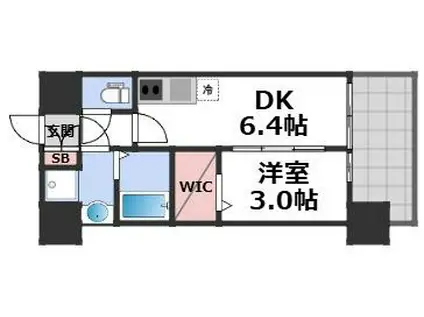プレサンス東淀川駅前プローシェ(1DK/8階)の間取り写真