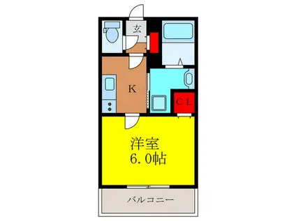 メゾン・ド・レポス総持寺(1K/2階)の間取り写真