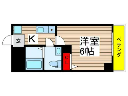 ルミエル本八幡(1K/1階)の間取り写真