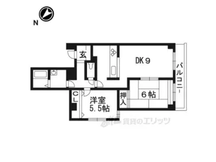 サイトビル(2DK/4階)の間取り写真