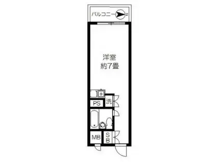 レジデンス上野(ワンルーム/2階)の間取り写真