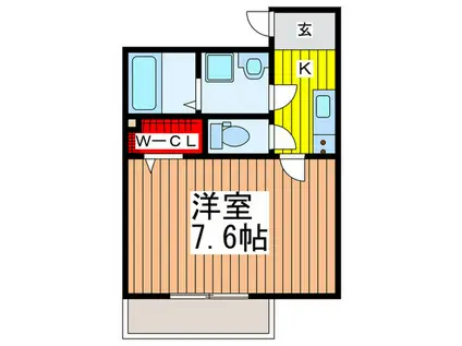 フォレストステージ(1K/2階)の間取り写真