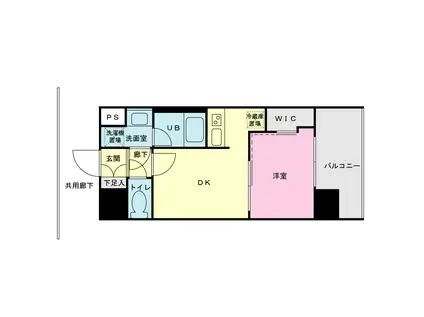 プライムネクサス大森パークアベニュー(1DK/11階)の間取り写真