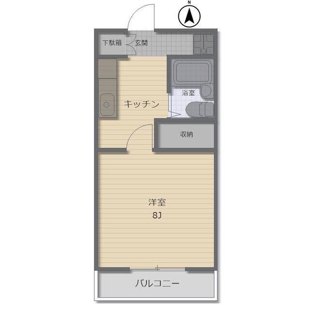 グリーンヒル南永I(1K/1階)の間取り写真