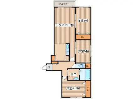 ROYAL TERRACE(3LDK/2階)の間取り写真