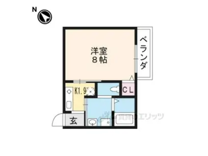 MESA VERDE 伏見(1K/2階)の間取り写真