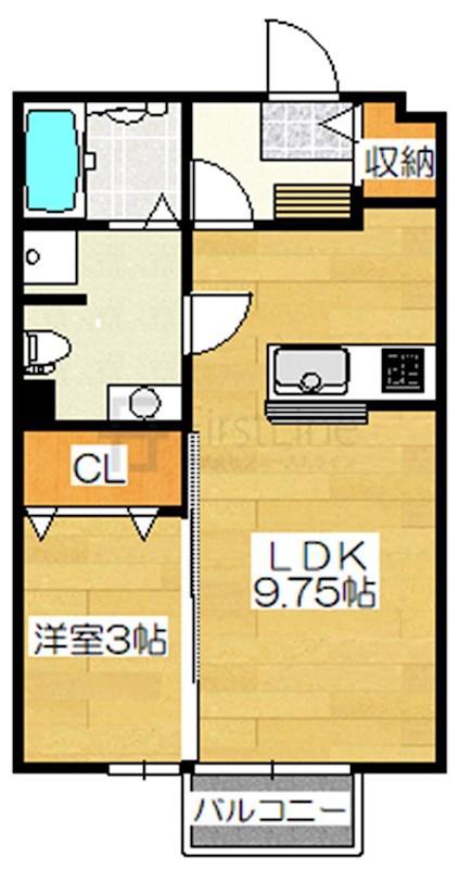 セジュール都府楼(1LDK/1階)の間取り写真