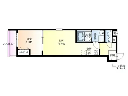 フジパレス高石駅北II番館(1LDK/1階)の間取り写真