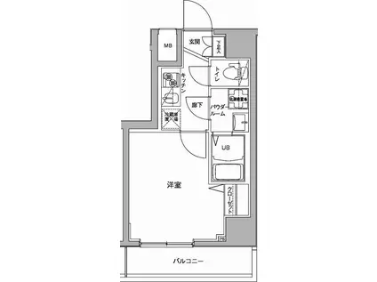 ジェノヴィア川崎駅グリーンヴェール(1K/11階)の間取り写真