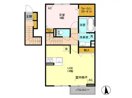 セジュール桜(1LDK/2階)の間取り写真