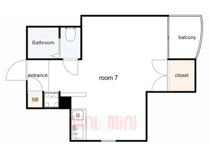 サンクラッソ阪急六甲駅前イースト(1K/3階)の間取り写真