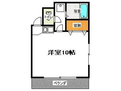 第2ハマノビル(ワンルーム/4階)の間取り写真