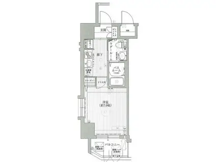 エステムコート博多祇園ツインタワー2(1K/15階)の間取り写真