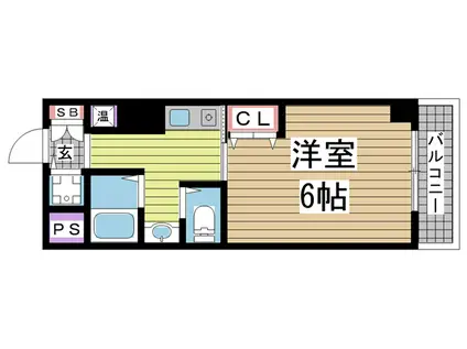 中山手ミオ壱番館(1K/4階)の間取り写真