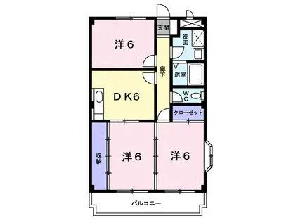 メゾンドールビュー(3DK/3階)の間取り写真
