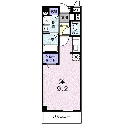 レールサイド木村(ワンルーム/2階)の間取り写真