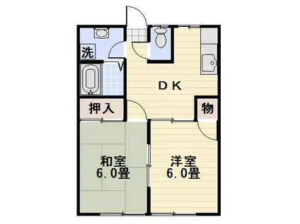 カルム桜山(2DK/1階)の間取り写真