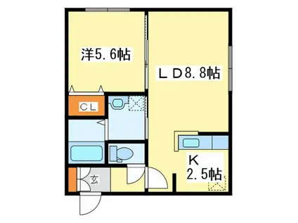 DAYS環状通東(1LDK/3階)の間取り写真