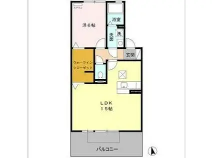 マインド宝(1LDK/1階)の間取り写真