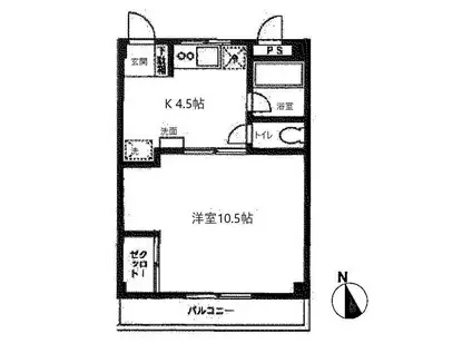スリーフラット228(1K/2階)の間取り写真