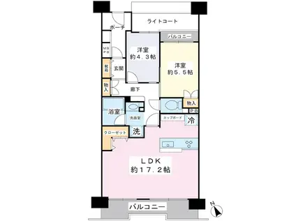 エルシティ新浦安4番館(2LDK/3階)の間取り写真