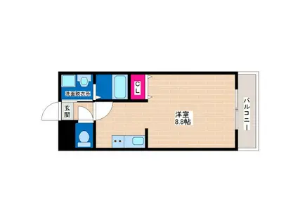 アンプルールクラージュ ヴィーヴル(ワンルーム/1階)の間取り写真