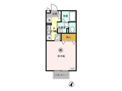 リヴェール(1K/1階)の間取り写真