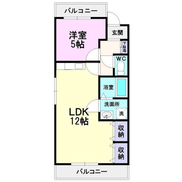 キャッスルミニ松園(1LDK/2階)の間取り写真