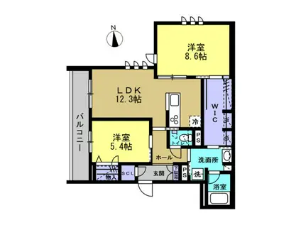 イーエムサン(2LDK/2階)の間取り写真