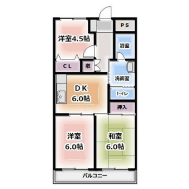 ベルロード23(3DK/2階)の間取り写真