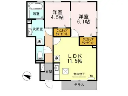 COMFORT石川(2LDK/1階)の間取り写真