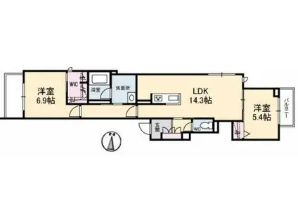 エムズ グアナファト(2LDK/3階)の間取り写真