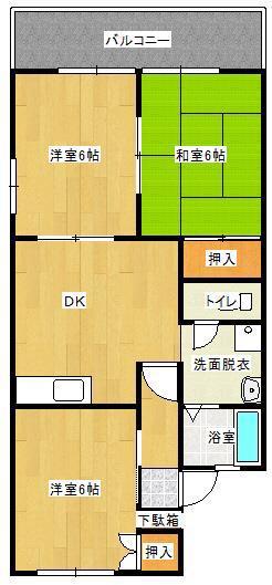 グロリアスA(3DK/2階)の間取り写真