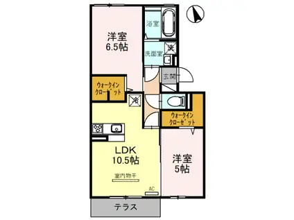 リバーサイドガーデン(2LDK/1階)の間取り写真