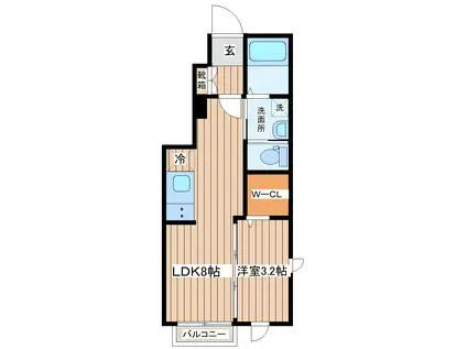 マノアーレ名取駅西 A棟(1LDK/1階)の間取り写真