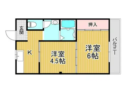 エスパシオ太子橋(2K/2階)の間取り写真
