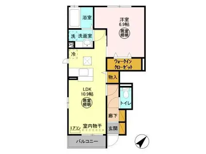 サンピエール(1LDK/1階)の間取り写真