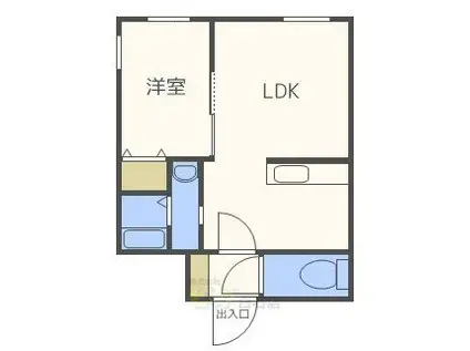 グランドサクセス菊水(1LDK/2階)の間取り写真