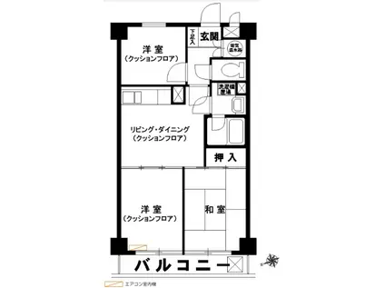 ライオンズマンション神楽坂第3(3DK/3階)の間取り写真