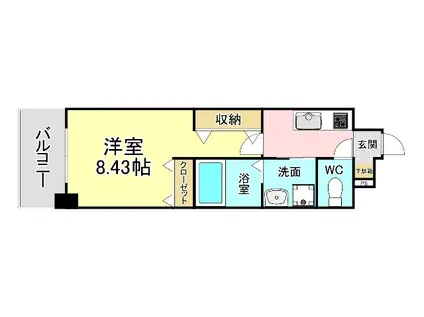 アクシオ北九州III(1K/8階)の間取り写真