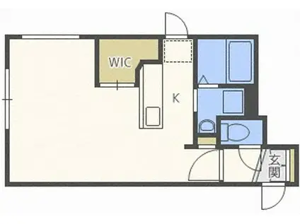ラフィーネ大通円山(1K/2階)の間取り写真