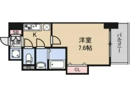 LUXE新大阪IV(1K/15階)の間取り写真