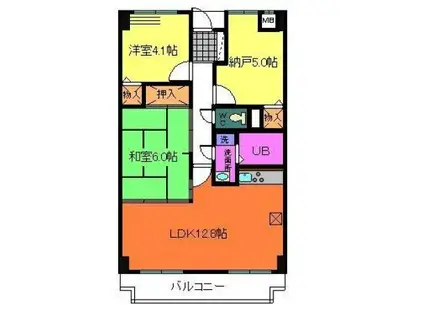 サンセール菊(3LDK/4階)の間取り写真