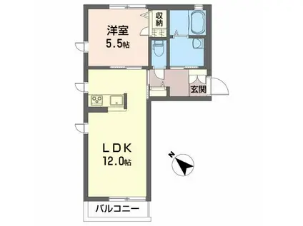シャーメゾン泉(1LDK/1階)の間取り写真