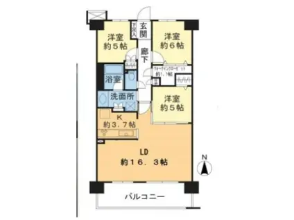ヴェレーナさがみ野(3LDK/2階)の間取り写真