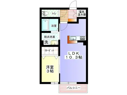 スカイガーデン(1LDK/1階)の間取り写真