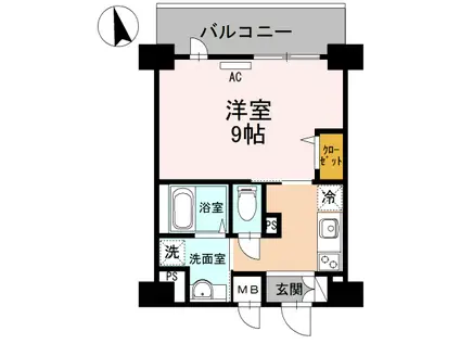 クレールフォレスタ(1K/4階)の間取り写真