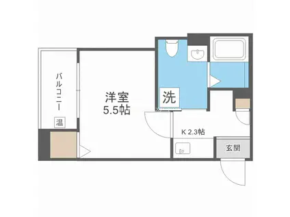 CRASTINE住吉大社(1K/3階)の間取り写真