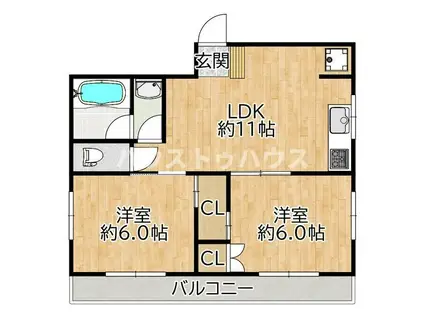 東京マンション(2LDK/4階)の間取り写真